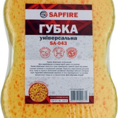 Губка универсальная Sapfire крупнопористая 240 х 160 х 70 мм (400731)