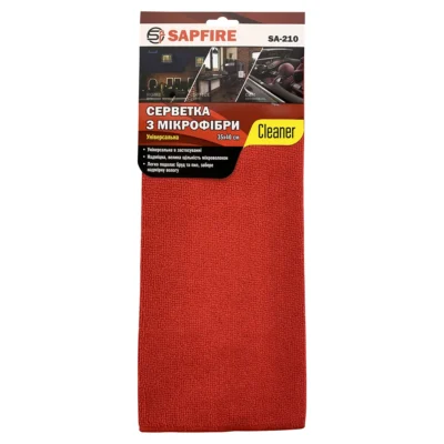 Салфетка из микрофибры универсальная 35х40 см красная SA-210 SAPFIRE Cleaner (002845) 2