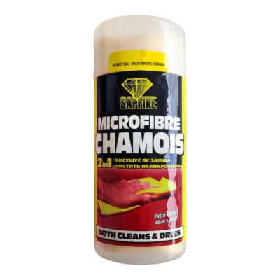 Салфетка замша-микроволокно в тубе 45x46 см SF-334 SAPFIRE Microfibre Chamois 2 in 1 (562220)